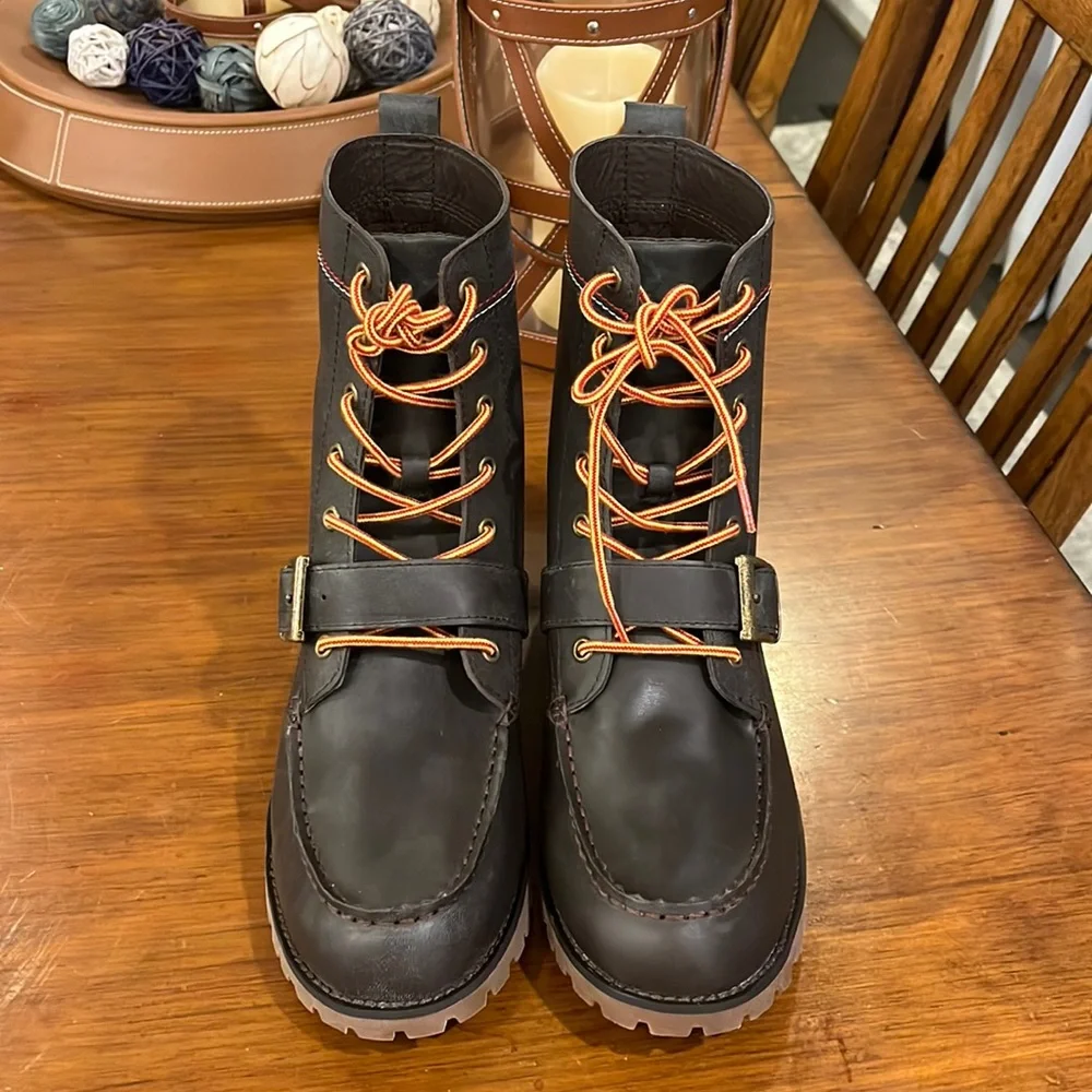 Tommy Hilfiger Ranger Narcisco Boots new dark brown leather Men’s Size 11.5